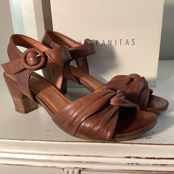 Hispanitas Leather Heeled Sandals 40 - Picture 2 of 6